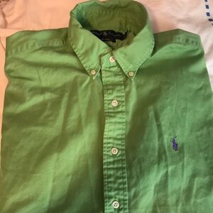 Ralph Lauren polo mens shirt cotton sz L large apple green excellent condition